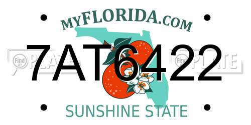 7AT6422 Florida License Plate