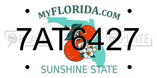 7AT6427 Florida License Plate