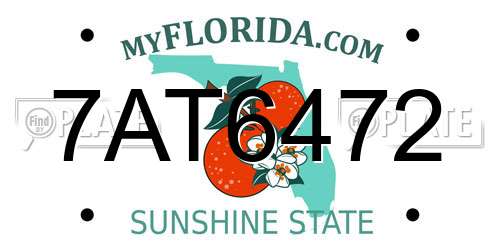 7AT6472 Florida License Plate