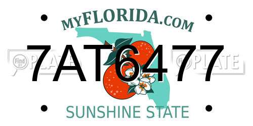 7AT6477 Florida License Plate
