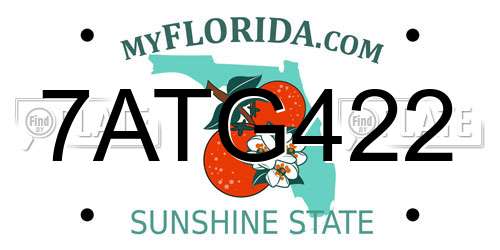 7ATG422 Florida License Plate