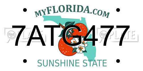 7ATG477 Florida License Plate