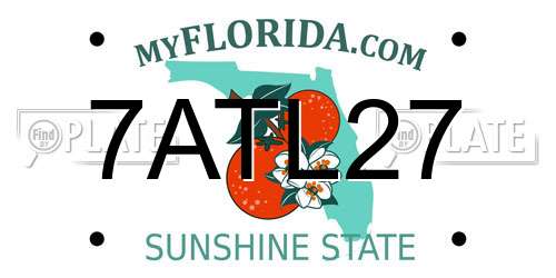 7ATL27 Florida License Plate