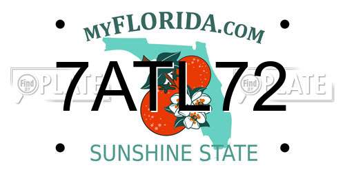7ATL72 Florida License Plate