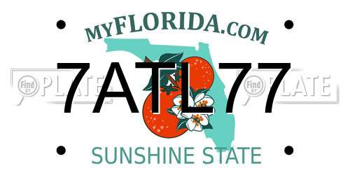 7ATL77 Florida License Plate