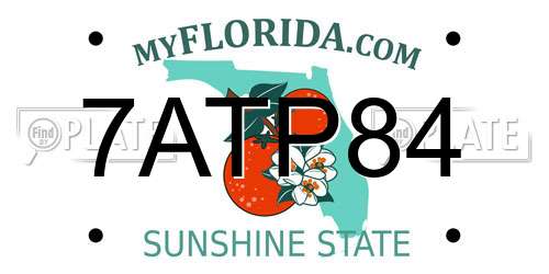 7ATP84 Florida License Plate