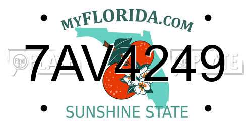 7AV4249 Florida License Plate