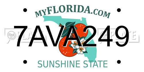 7AVA249 Florida License Plate