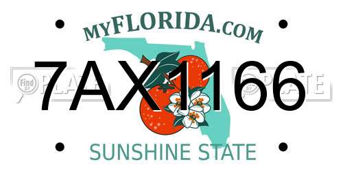 7AX1166 Florida License Plate