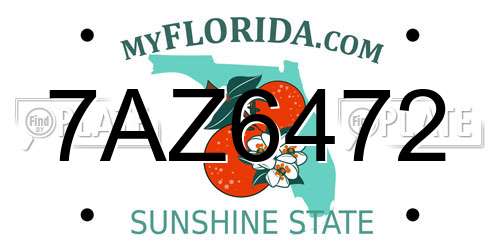 7AZ6472 Florida License Plate