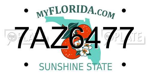 7AZ6477 Florida License Plate