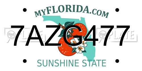 7AZG477 Florida License Plate
