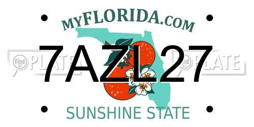 7AZL27 Florida License Plate