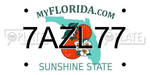 7AZL77 Florida License Plate