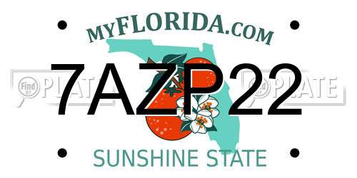 7AZP22 Florida License Plate
