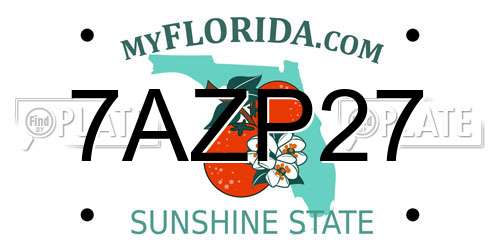 7AZP27 Florida License Plate