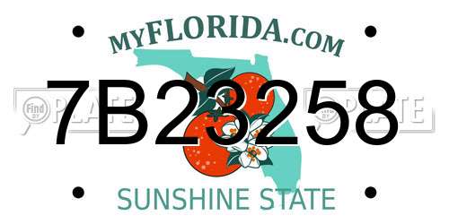 7B23258 Florida License Plate