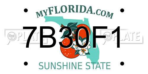 7B30F1 Florida License Plate