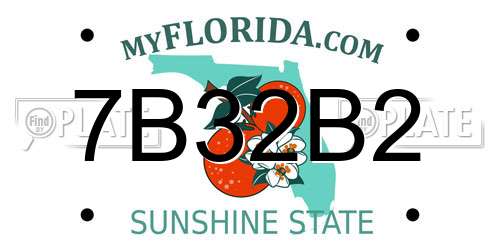 7B32B2 Florida License Plate