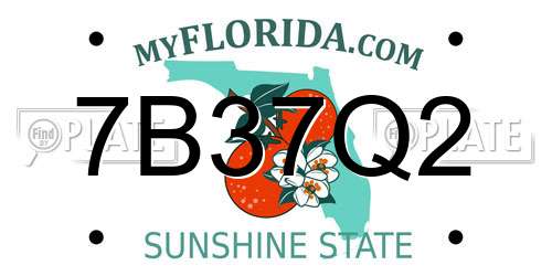 7B37Q2 Florida License Plate