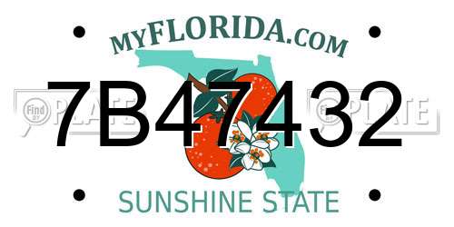 7B47432 Florida License Plate