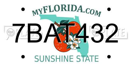 7BAT432 Florida License Plate