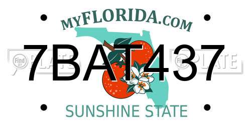 7BAT437 Florida License Plate