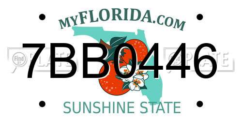 7BB0446 Florida License Plate