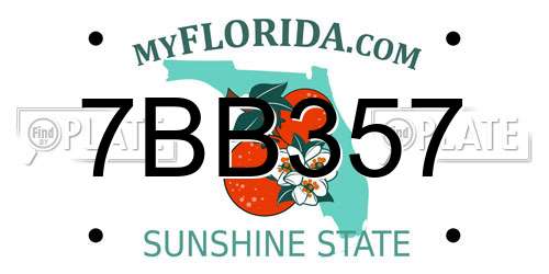 7BB357 Florida License Plate