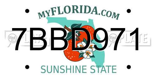 7BBD971 Florida License Plate
