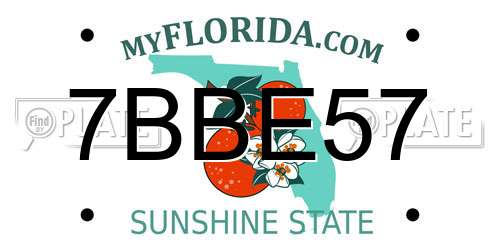7BBE57 Florida License Plate