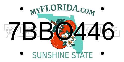 7BBO446 Florida License Plate
