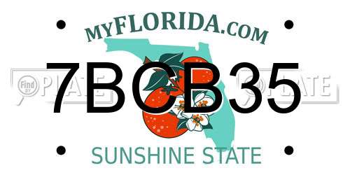 7BCB35 Florida License Plate