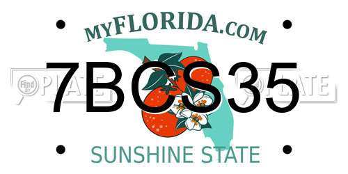7BCS35 Florida License Plate