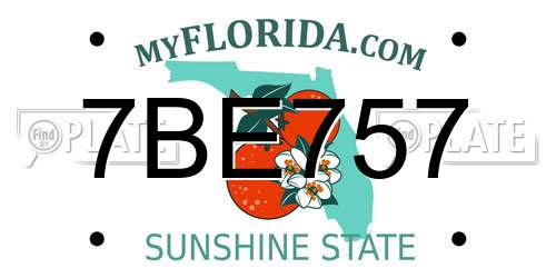 7BE757 Florida License Plate