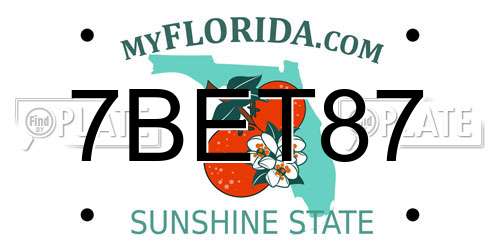 7BET87 Florida License Plate