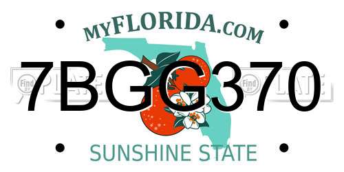 7BGG370 Florida License Plate