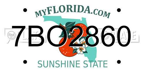 7BO2860 Florida License Plate