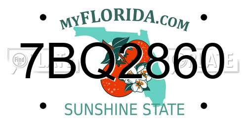 7BQ2860 Florida License Plate