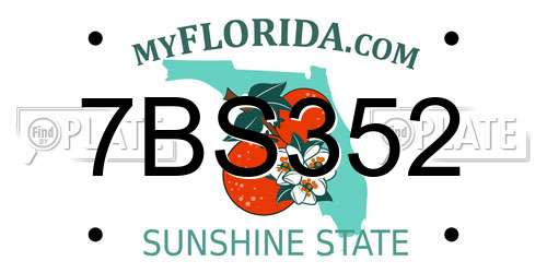 7BS352 Florida License Plate