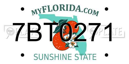 7BT0271 Florida License Plate
