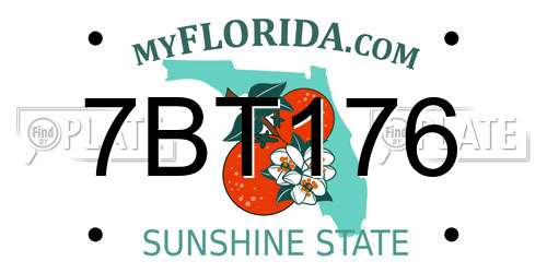 7BT176 Florida License Plate