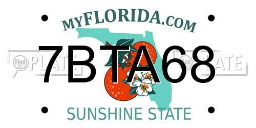 7BTA68 Florida License Plate