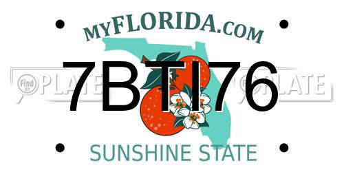 7BTI76 Florida License Plate