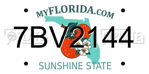 7BV2144 Florida License Plate