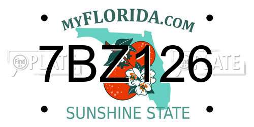 7BZ126 Florida License Plate