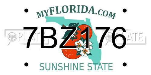 7BZ176 Florida License Plate