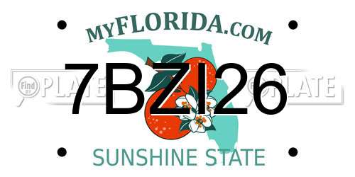 7BZI26 Florida License Plate
