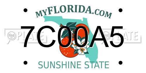 7C00A5 Florida License Plate