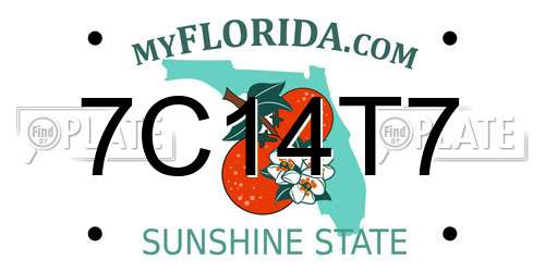 7C14T7 Florida License Plate